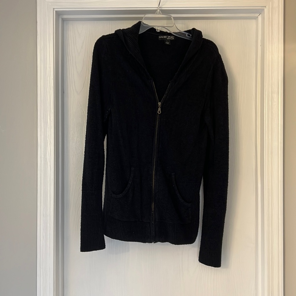 Barefoot Dreams Cozychic Lite Hoodie. Black, size large. Like new only worn once